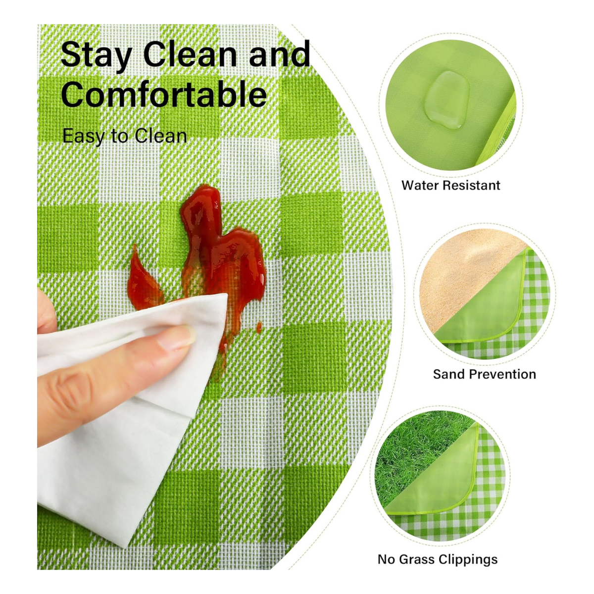 Vista 4 de Manta para picnic impermeable pd-96 - COLOR: ROJO